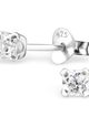 Strieborné náušnice 925, štvorce s čírym zirkónom - 4 mm