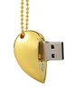 USB šperk pre ženu, srdce zlatej farby s čírymi zirkónmi - 8 GB
