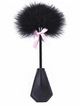 Small tickle, black feather and leather, pink ribbon