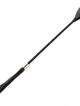 Leather whip, knitted handle, gold and black color - 60 cm