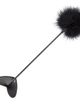 Black tickler with a leather heart, a slapper and a wand