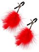 Steel nipple clamps, red feathers