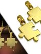 Prívesky puzzle pre dvoch, chirurgická oceľ, zlatá farba