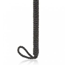 Black feather tickler, knitted drawstring handle, knitted drawstring handle