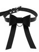 Čierny erotický kožený choker, mašľa a opasok