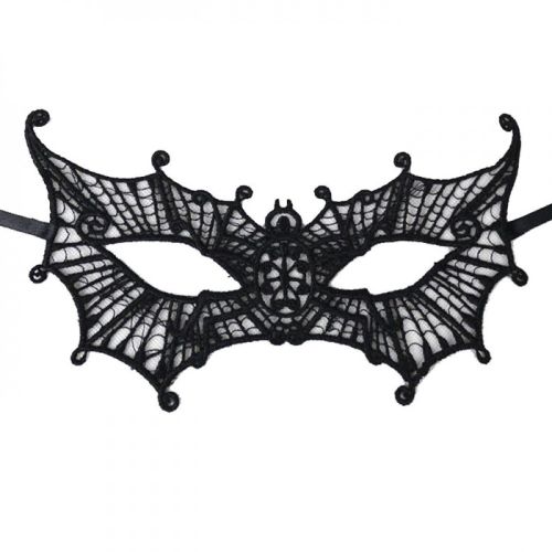 Lace black mask with ribbon - Black Widow