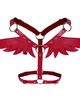 Kožené popruhy na hruď, červená farba a krídla