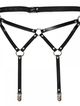 Black leather garter belt, clips