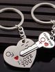 Kľúčenky pre dvoch, srdce a kľuč, nápis "I LOVE YOU", gravírovanie