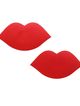 Nipple stickers, red satin lips