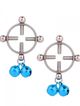 Kruhové svorky na bradavky z oceli, modré kuličkové zvonky