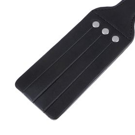 BDSM leather small slapper, black color, gold studs