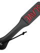 BDSM leather slapper, black color and red inscription SLAVE