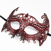 Lace red mask with ribbon - Marquise