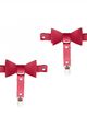 Leather leg garter, red leather and bow