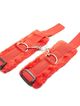 Handcuffs, hairy red straps