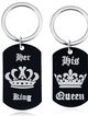 Kľúčenky pre dvoch, známky, nápis "His Queen" a "Her King", korunky