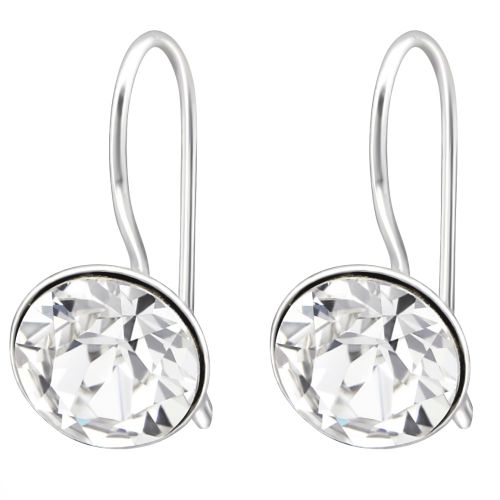 Dámske visiace strieborné náušnice 925, číry Swarovski kamienok