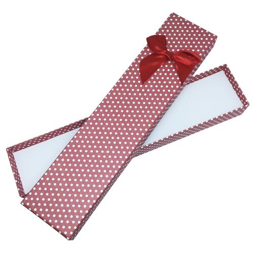 Darčeková krabička na náramok, biele bodky a stužka