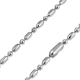 Armádna retiazka z chirurgickej ocele, strieborná farba - 2,4/500 mm