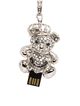 USB šperk pre ženu, prívesok zo zirkónmi, malý macko - 8GB