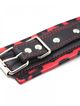 Handcuffs, red-black leopard pattern
