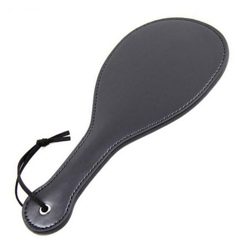 BDSM plácačka, čierna hladká umelá koža