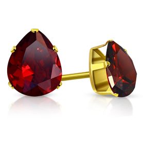 Väčšie dámske náušnice z chirurgickej ocele zlatej farby, červená slza