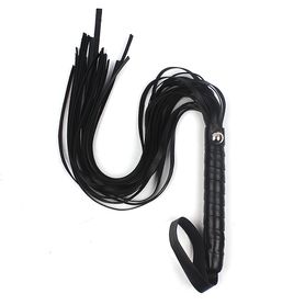 BDSM leather black whip, cut strips