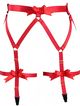 Červený podvazkový elastický pás, červené mašle