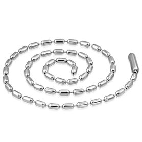 Masívna armádna retiazka z ocele, strieborná farba - 5/620 mm