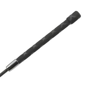 Black leather whip with heart, red-black color