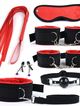 Erotic set of toys, black and red color - 8 pcs