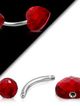 Piercing do pupka z chirurgickej ocele, červené srdce