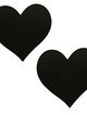 Nipple stickers, black satin hearts
