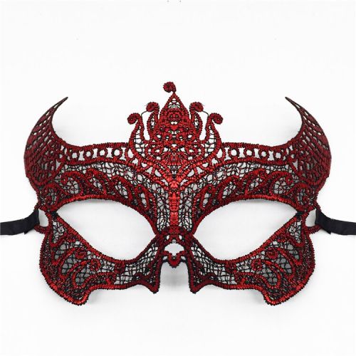 Lace red mask with ribbon - Evil