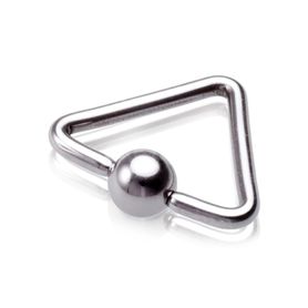 Piercing do bradavky, trojuholník s guličkou z chirurgickej ocele