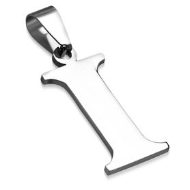 Písmenko "I" na retiazku, prívesok z ocele striebornej farby