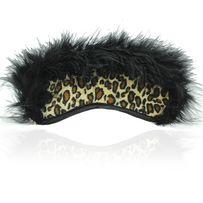 Měkka škraboška s leopardím vzorem a kožešinou