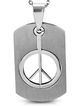 Prívesok symbol "PEACE", známka, chirurgická oceľ - 32x20 mm