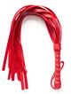 Erotic set, whip and metal handcuffs, red color