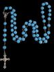 Blankytný ruženec s krížom, Ježíš Kristus a Panna Mária, plastové zdobené koráliky