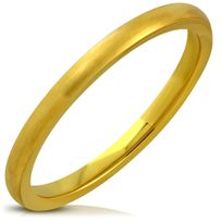 Obrúčka z chirurgickej ocele, matná zlatá farba - 2 mm
