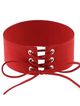 Náhrdelník choker, červená zamatová umelá koža, šnúrka - bižutéria