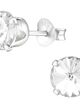 Dámske strieborné náušnice 925, okrúhle číre Swarovski kamienky - 6 mm