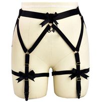 Black garter elastic waistband, black bows