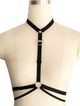 Black elastic open bra, harness - Jelena