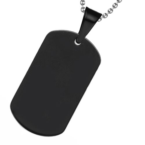 Prívesok čierna vojenská známka z chirurgickej ocele 50x28 mm
