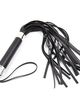 BDSM solid leather black whip, cut strips and hearts