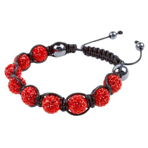 Shamballa náramok na ruku červenej farby, bižutéria